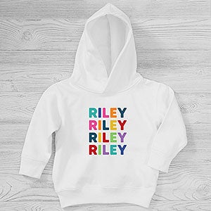 Vibrant Name For Her Personalized Toddler Hooded Sweatshirt - Toddler 4T - Royal Blue