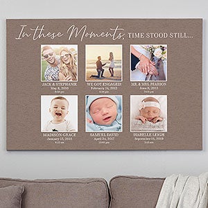 Moments In Time Personalized 6 Photo Canvas Print - 28x42