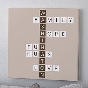 Family Crossword Personalized Canvas Print - 16x16