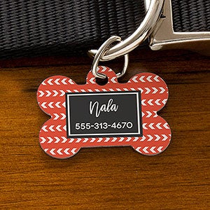 Pattern Play Personalized Dog ID Tag - Bone