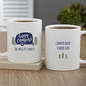 Happy Camper Personalized Coffee Mug - 11oz White