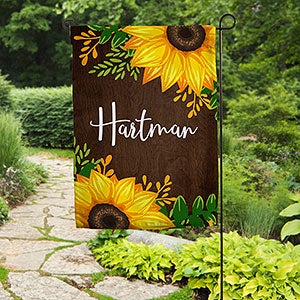 Summertime Sunflowers Personalized Garden Flag