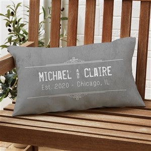 State Of Love Personalized Lumbar Outdoor Throw Pillow - 12x22