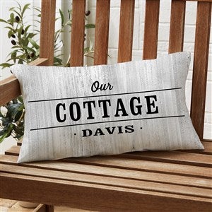 Home Away From Home Personalized Lumbar Outdoor Throw Pillow- 12? X 22?