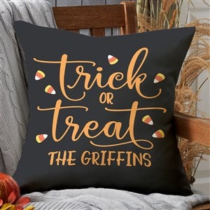 Trick Or Treat Personalized Outdoor Throw Pillow - 20x20