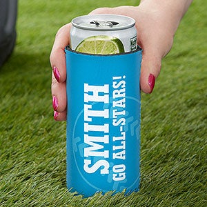 Baseball Personalized Slim Can Cooler