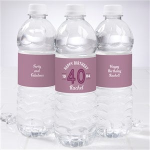 Modern Birthday Personalized Water Bottle Labels - 24 Labels