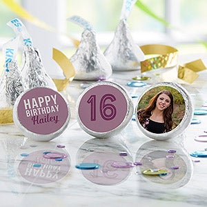 Modern Birthday Personalized Candy Stickers - 96 Stickers