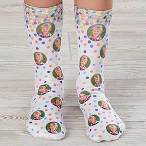 Boy Birthday Confetti Personalized Kids Photo Socks