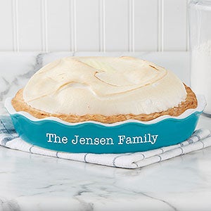 personalized red ceramic pie dish