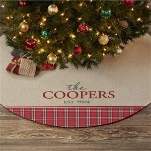 Plaid Evergreen Personalized Christmas Tree Skirt