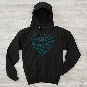 Close To Her Heart Personalized Black Hooded Sweatshirt