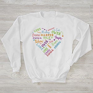 Close To Her Heart Personalized White Sweatshirt - Adult Large - White