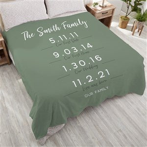 Memorable Dates Personalized 90x90 Plush Queen Fleece Blanket