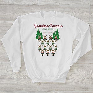 Reindeer Family Personalized Hanes Adult Crewneck Sweatshirt - Adult Small - White