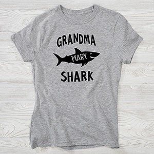 Mommy Shark Personalized Hanes Fitted Tee - Ladies Small - Black