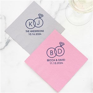 Wedding Rings Personalized Cocktail Napkins - Set Of 50