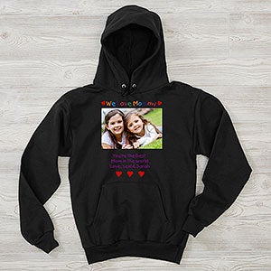 Personalized Photo Message Hanes Hooded Sweatshirt - Adult X-Large - Black