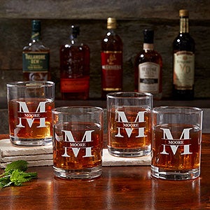 Luigi Bormioli® Lavish Last Name Engraved Old Fashioned Whiskey Glass