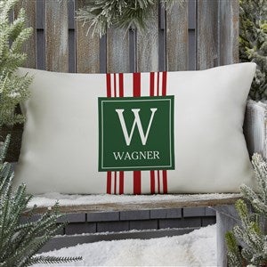 Holiday Custom Pattern Personalized Lumbar Outdoor Throw Pillow - 12x22