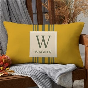 Fall Harvest Custom Pattern Personalized Lumbar Outdoor Throw Pillow - 12x22