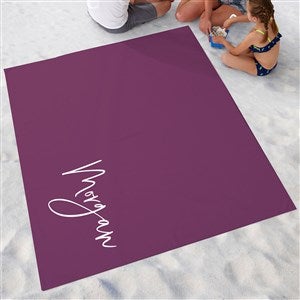 Trendy Script Personalized Beach Blankets