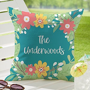 Summer Florals Personalized Outdoor Throw Pillows