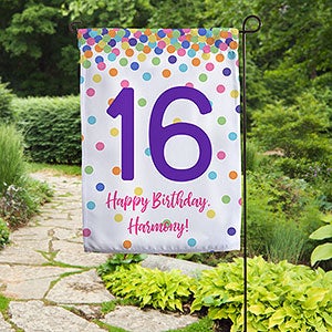 Birthday Confetti Personalized Garden Flag