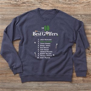 Top 10 Golfers Personalized Hanes Adult ComfortWash Sweatshirt - Adult Medium - Anchor Slate