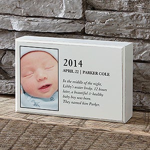 Baby Story Personalized Shelf Blocks With Photo