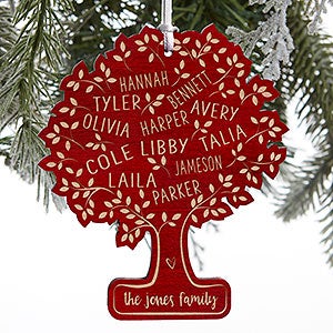 Family Tree Of Life Personalized Red Maple Wood Ornament