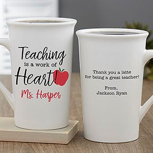 Inspiring Teacher Personalized Latte Mug 16 Oz White