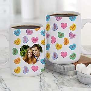 Conversation Hearts Personalized Valentine's Day Coffee Mug 15oz White