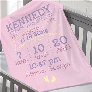 I Am Special Birth Info Personalized 30x40 Plush Fleece Baby Blanket