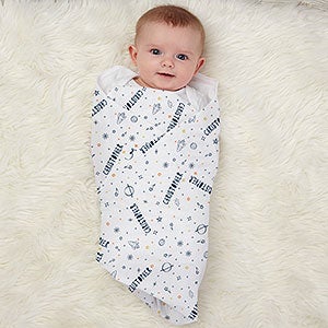 Space Personalized Baby Receiving Blanket