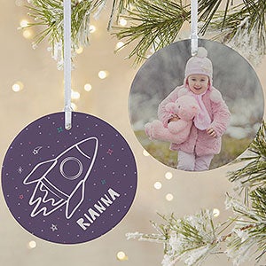 Rocket Ship Personalized Ornament - 2 Sided Matte