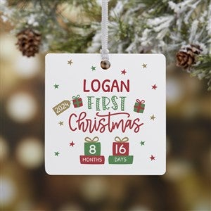 Baby's First Christmas Age Personalized Ornament - 1 Sided Metal