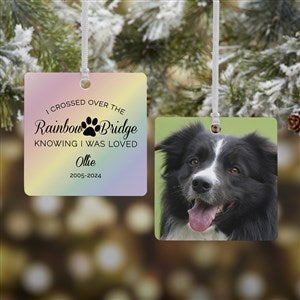 Rainbow Bridge Pet Memorial Personalized Ornament - 2 Sided Metal