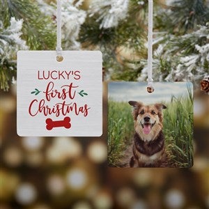 Dog's 1st Christmas Personalized Ornament - 2 Sided Metal