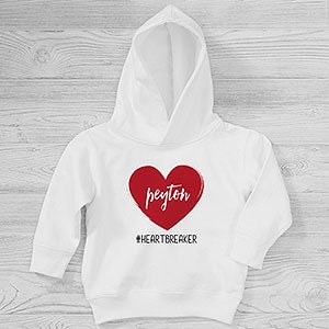 Scripty Heart Personalized Valentine's Day Toddler Hooded Sweatshirt - Toddler 5/6 - White