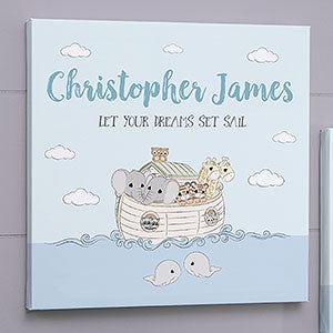 Precious Moments Noah's Ark Personalized Baby Canvas Prints - 24x24