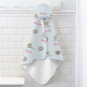 Precious Moments Noah's Ark Personalized Baby Girl Hooded Beach & Pool Towel