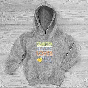 Look Who Loves Me Personalized Toddler Hooded Sweatshirt - Toddler 2T - Grey