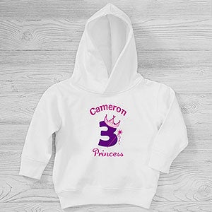 Birthday Princess Personalized Toddler Hooded Sweatshirt - Toddler 2T - White