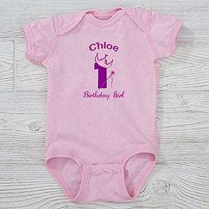 Birthday Princess Personalized Baby Bodysuit - Infant 12 Months - Royal Blue