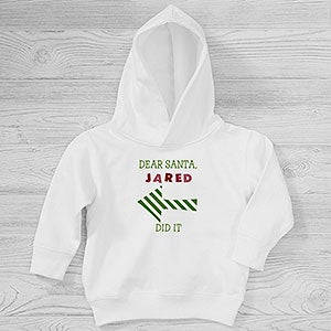 Dear Santa Personalized Christmas Toddler Hooded Sweatshirt - Toddler 2T - White