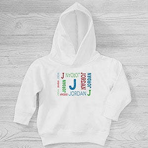 Repeating Name Personalized Toddler Hooded Sweatshirt - Toddler 2T - Royal Blue