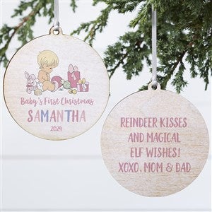 Precious Moments Our Favorite Gift Baby Girl Ornament - 2 Sided Wood