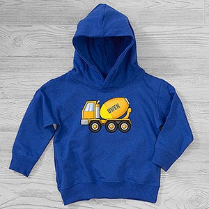 Construction Trucks Personalized Toddler Hooded Sweatshirt - Toddler 5/6 - White