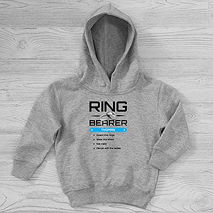 Ring Bearer Personalized Toddler Hooded Sweatshirt - Toddler 2T - Grey